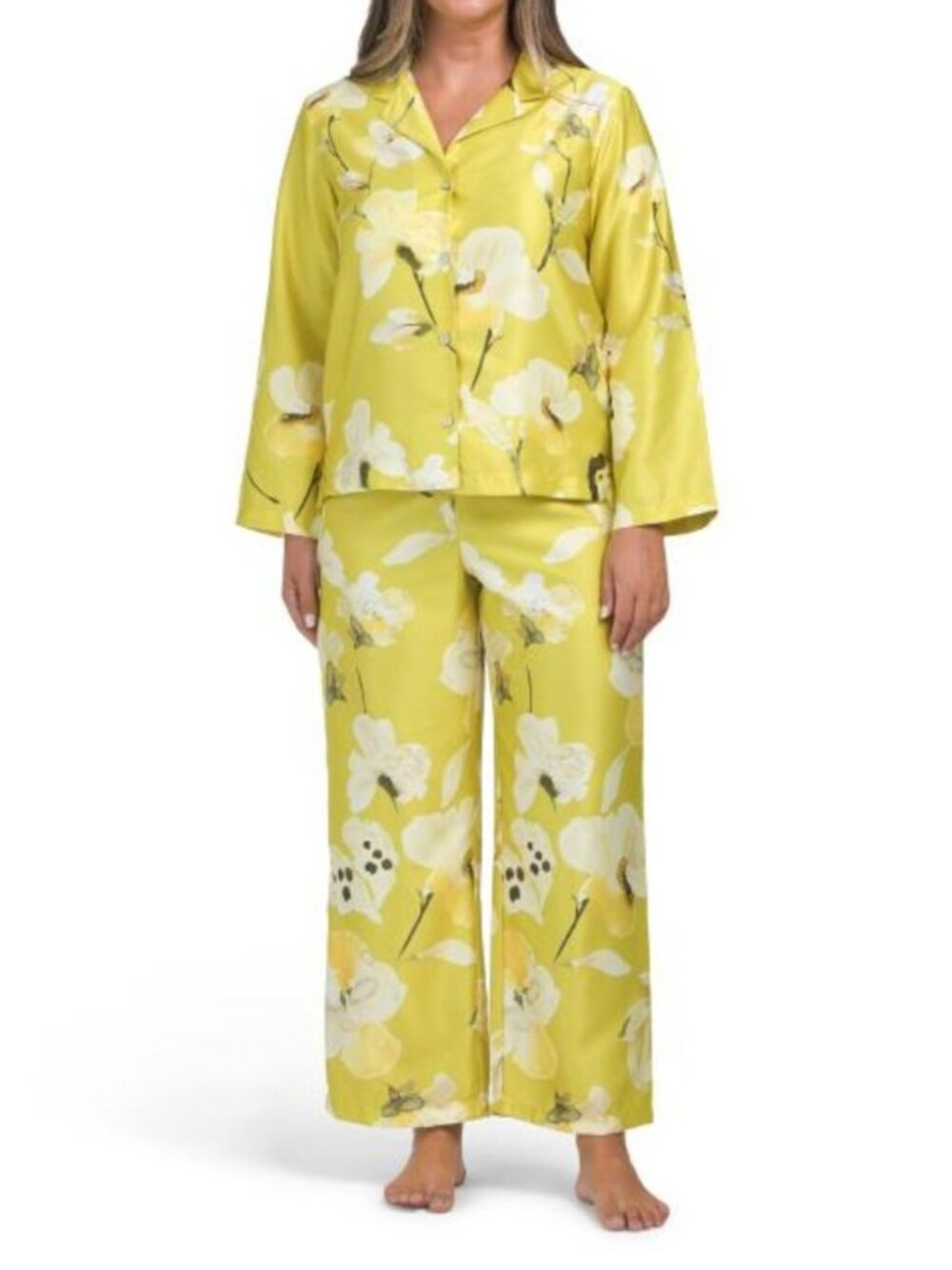 NATORI 2pc Aurelia Charmeuse Notch Collar Pajama Set